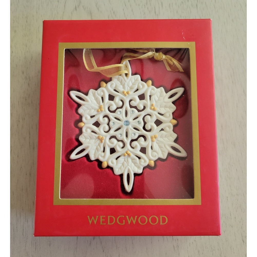 Wedgwood Pierced Jeweled Jasperware Snowflake Shaped Ornament Christmas Ornament